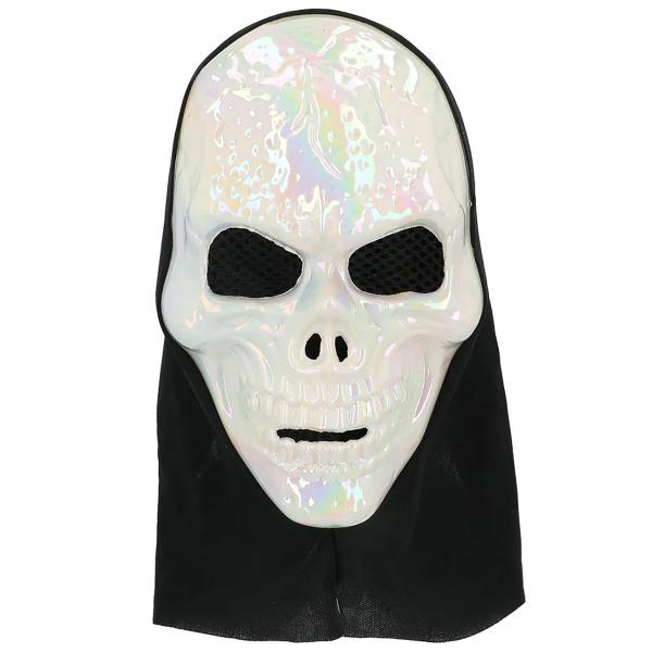 Skelettmask Iriserande Vit