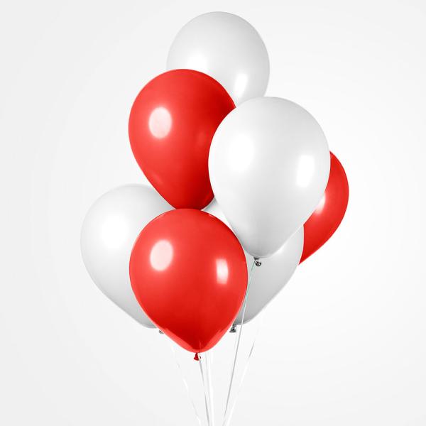 Ballongmix Röd/Vit 10-pack