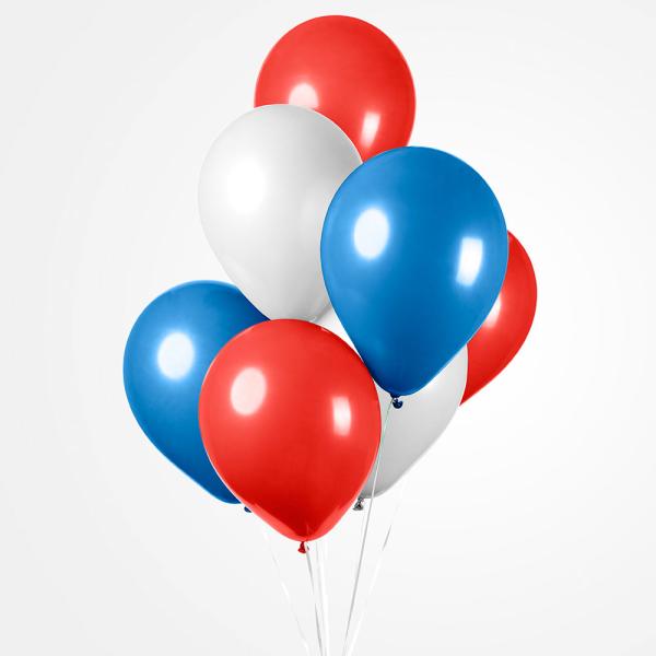 Ballongmix Röd/Vit/Blå 25-pack