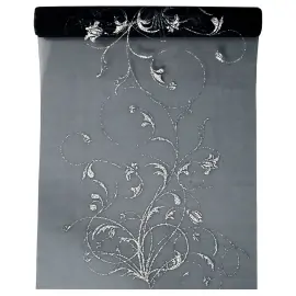 Svart Organzatyg med Glitter
