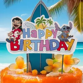 Lilo & Stitch Cake Topper Happy Birthday