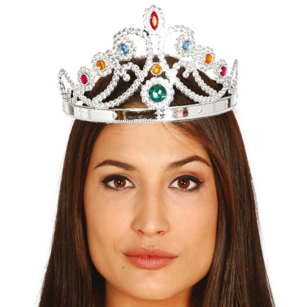 Tiara med Nio Juveler Silver