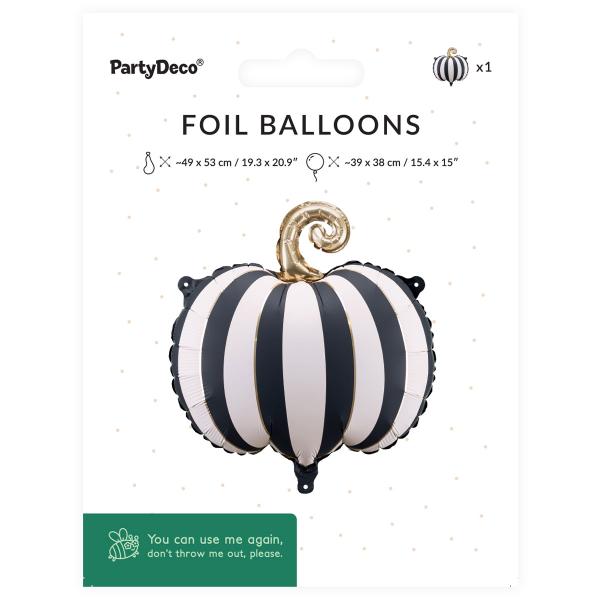 Folieballong Randig Pumpa Svartvit