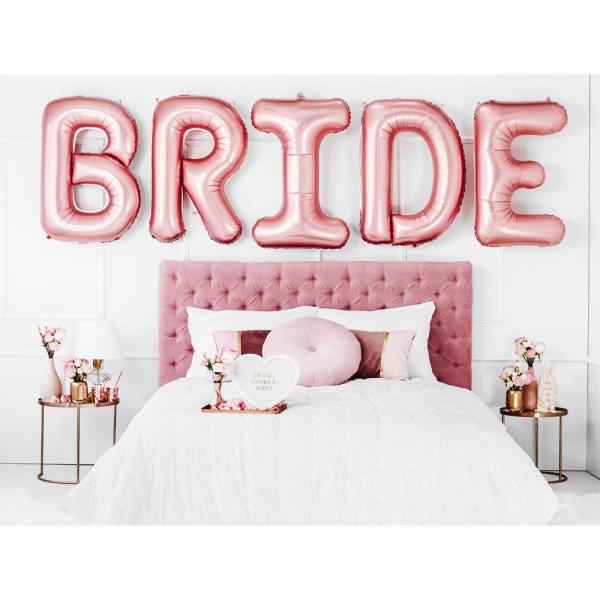 Bride Bokstavsballonger Roséguld