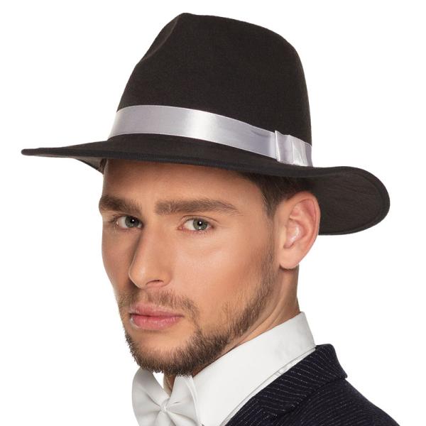 Maffia Gangster Hatt Svart