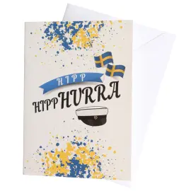 Kort med Kuvert Hipp Hipp Hurra 17 x 12 cm
