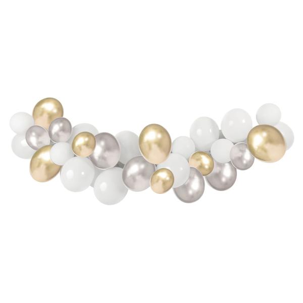 Ballongbåge Guld/Silver/Vit