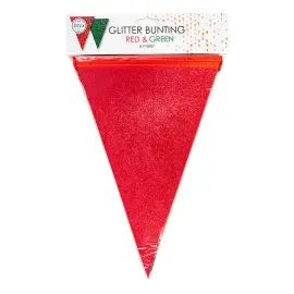 Glittrig Flaggirlang Röd och Grön