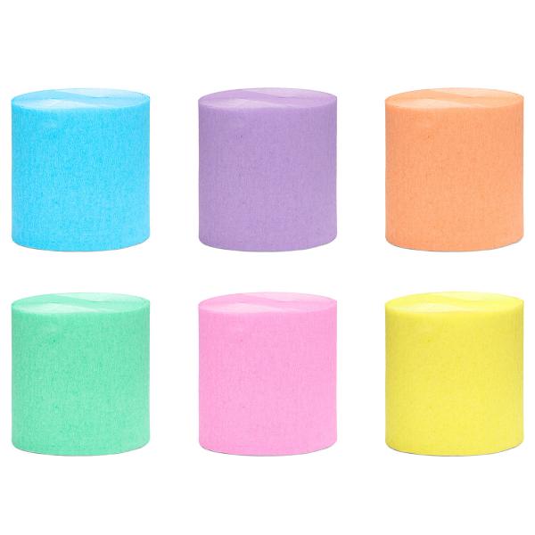 Kräppapper Pastell Färgmix 6-pack