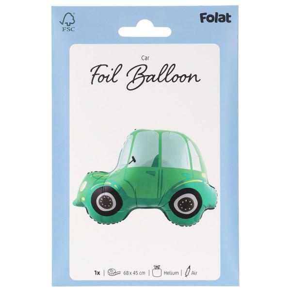 Folieballong Bil Grön 68 x 45 cm