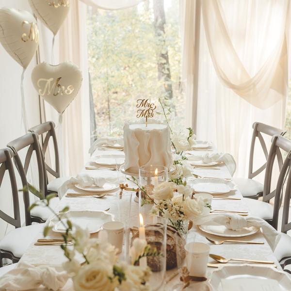 Mr & Mrs Cake Topper Guld