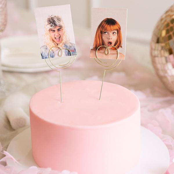 Cake Toppers Hjärtan Guld 2-pack