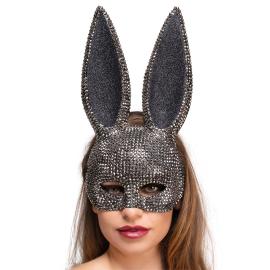 Kanin Halvmask med Strass