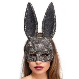 Kanin Halvmask med Strass