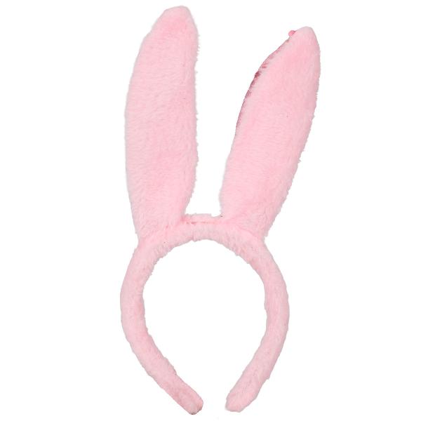 Kaninöron Diadem med Paljetter Rosa