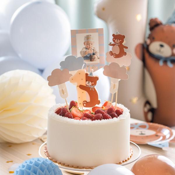 Cake Toppers Teddybjörn 1 år 5-pack