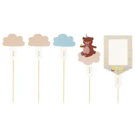 Cake Toppers Teddybjörn 1 år 5-pack