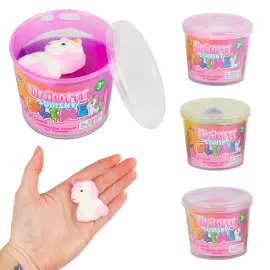 Slime i Burk med Squishy Enh&ouml;rning 100 g 7 x 5,7 cm