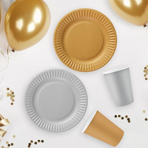 Pappersassietter Matt Silver 6-pack