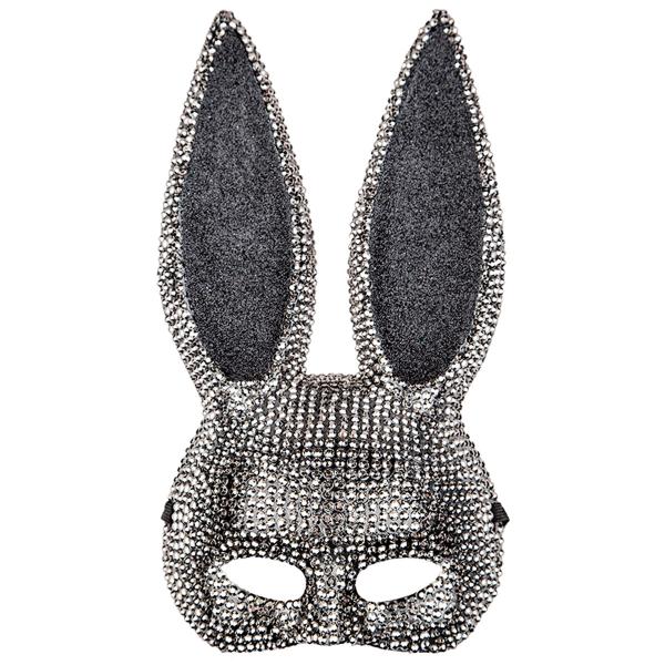 Kanin Halvmask med Strass