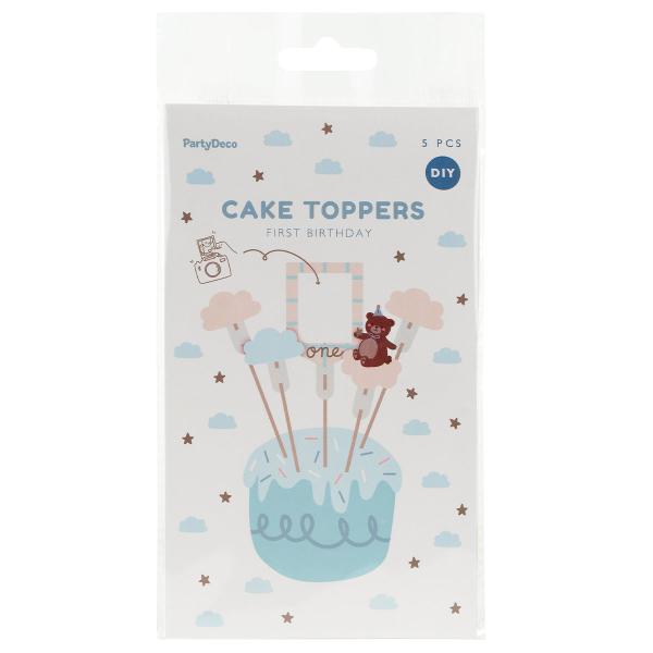 Cake Toppers Teddybjörn 1 år 5-pack