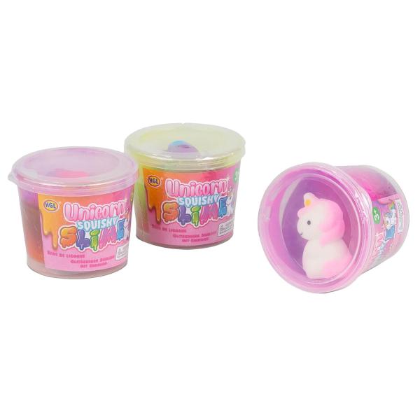 Slime i Burk med Squishy Enhörning 100 g 7 x 5,7 cm