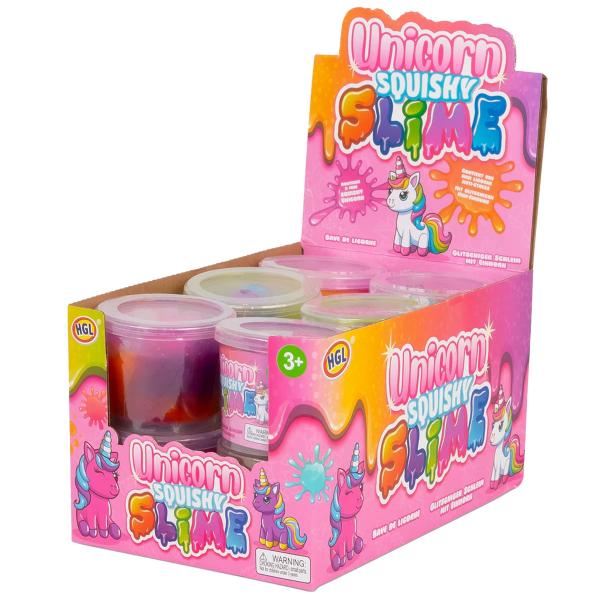 Slime i Burk med Squishy Enhörning 100 g 7 x 5,7 cm