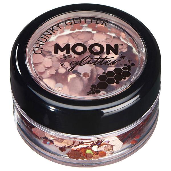 Moon Glitter Holografiskt Chunky Glitter Roséguld