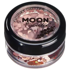 Moon Glitter Holografiskt Chunky Glitter Ros&eacute;guld
