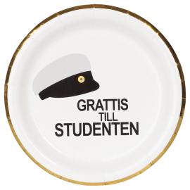 Papperstallrikar Studentm&ouml;ssa 23 cm 8-pack