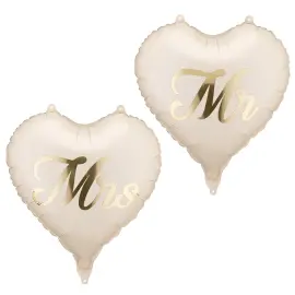 Mr & Mrs Folieballonger Hj&auml;rta 2-pack