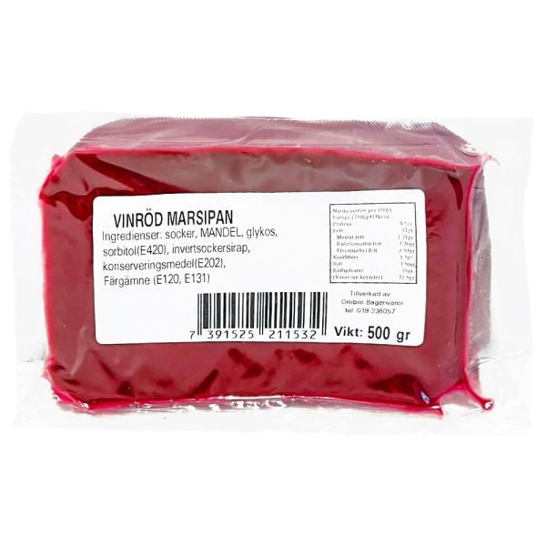 Marsipan Vinröd 500 gram