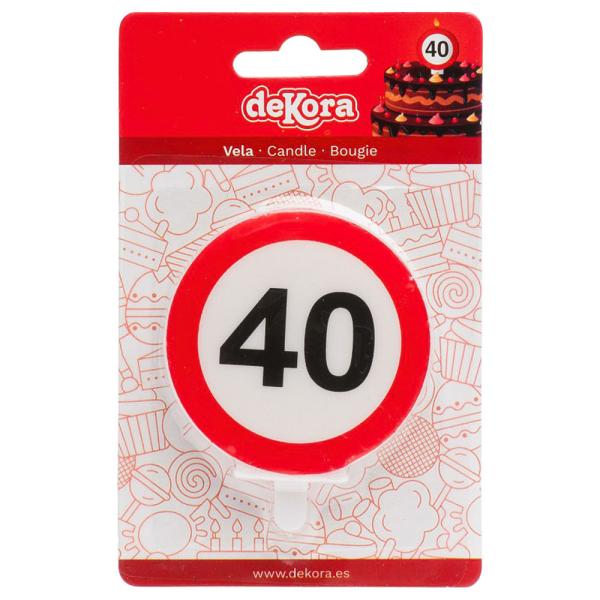 Tårtljus Trafikskylt 40
