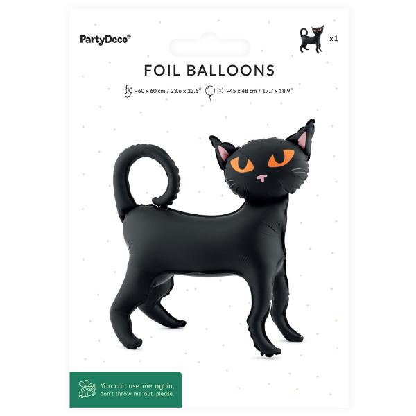 Folieballong Katt Stående Svart