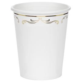 Pappersmuggar Ornament Guld/Vit 22 cl 6-pack