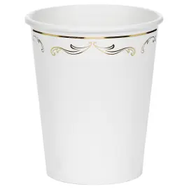 Pappersmuggar Ornament Guld/Vit 22 cl 6-pack