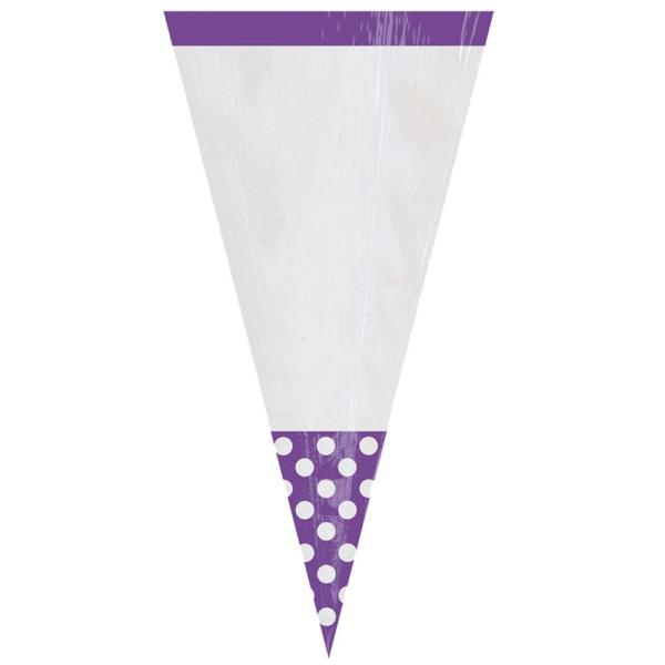 Cellofanstrutar Polka Dot Lila