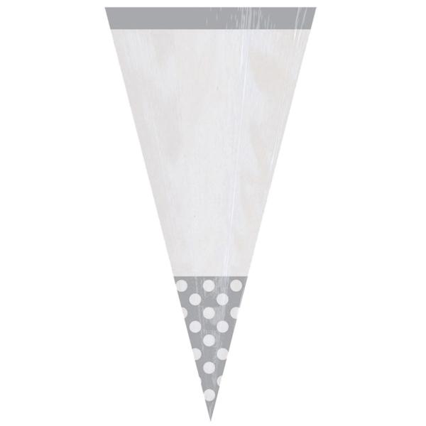 Cellofanstrutar Polka Dot Silver