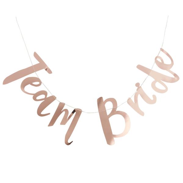 Team Bride Banderoll Metallic Roséguld
