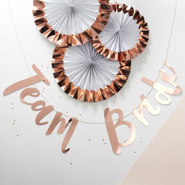 Team Bride Banderoll Metallic Roséguld