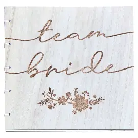 Team Bride Gästbok Trä