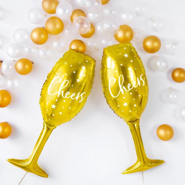 Champagneglas Cheers Folieballong