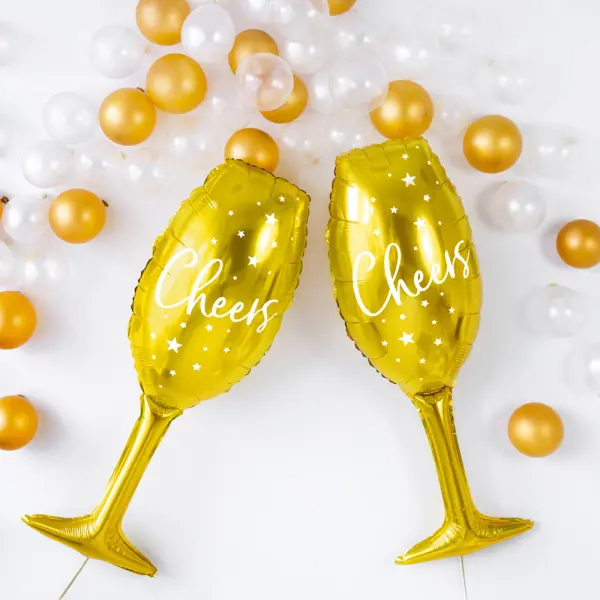 Champagneglas Cheers Folieballong