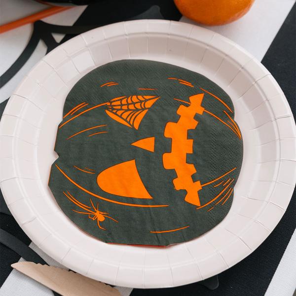 Pappersservetter Pumpor Orange/Svart