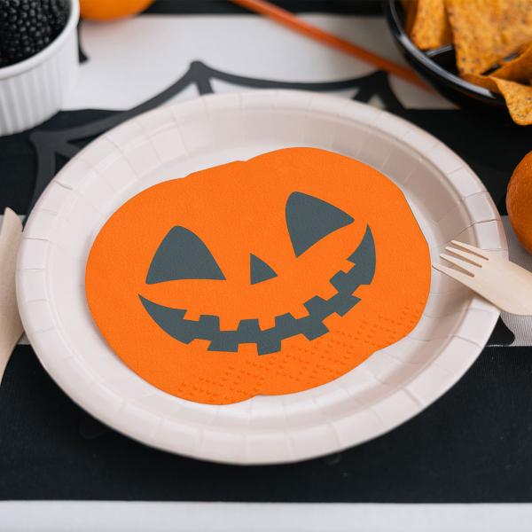Pappersservetter Pumpor Orange/Svart