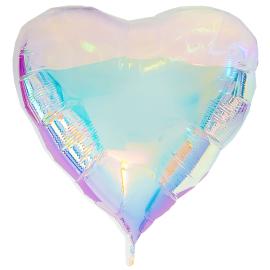 Folieballong Hj&auml;rta XXL Iridescent 103 x 107 cm