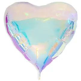 Folieballong Hj&auml;rta XXL Iridescent 103 x 107 cm