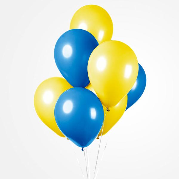 Ballongmix Blå/Gul 10-pack