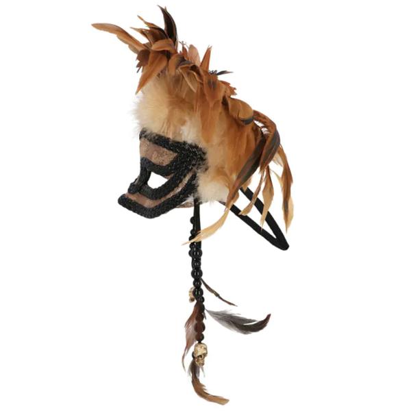 Voodoo Halfmask med Fjädrar