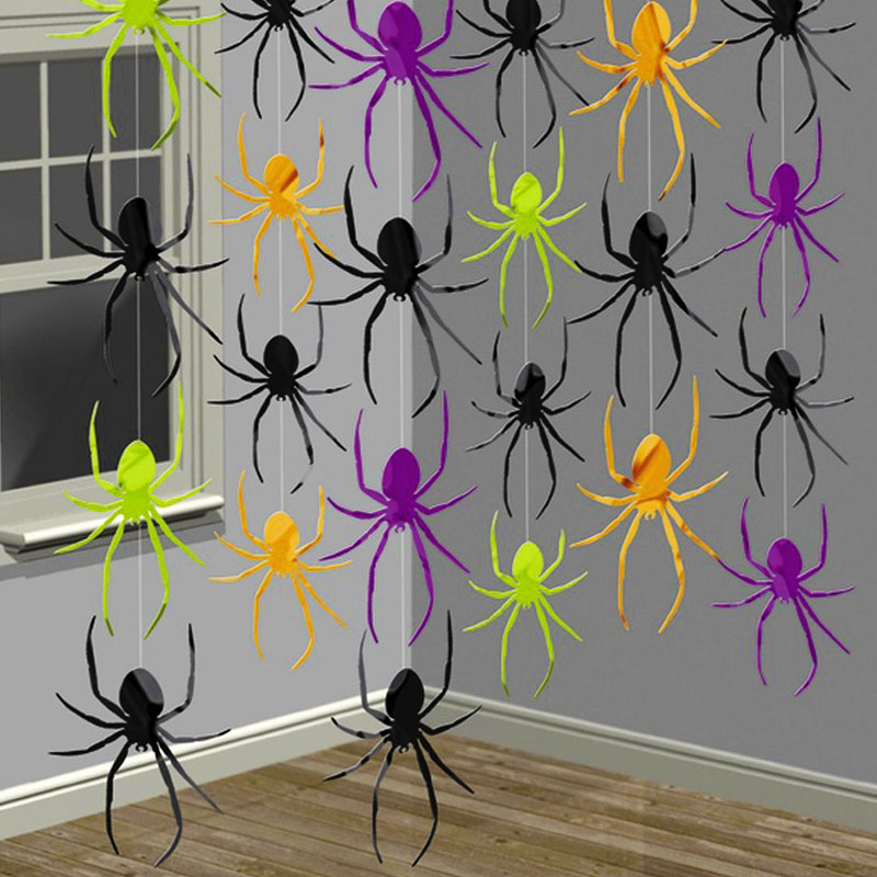 Läs mer om Hängande Halloween Dekorationer Spindlar
